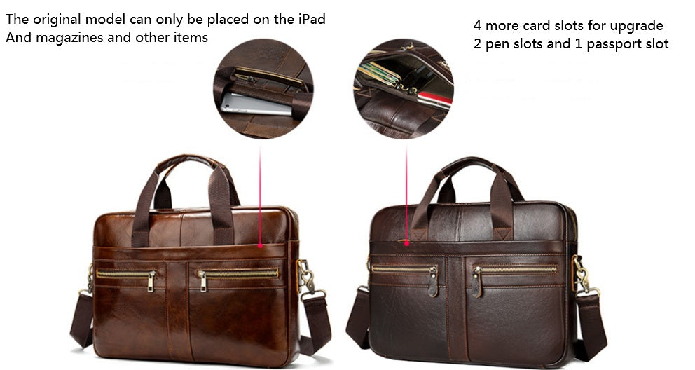 Men's leather briefcase Sean Powell Apparel