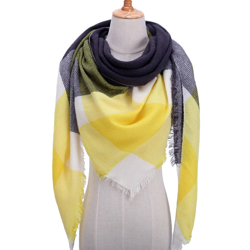 Autumn Plaid Cashmere Wrap