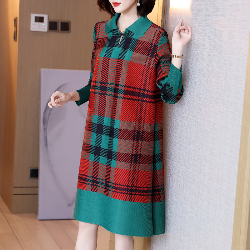 Sophisticated Pleats Mother’s Dress