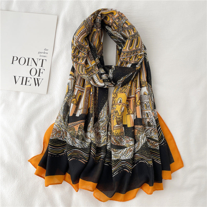 Scarf Female Autumn And Winter Travel Decoration Thin Cotton And Linen Long Shawl