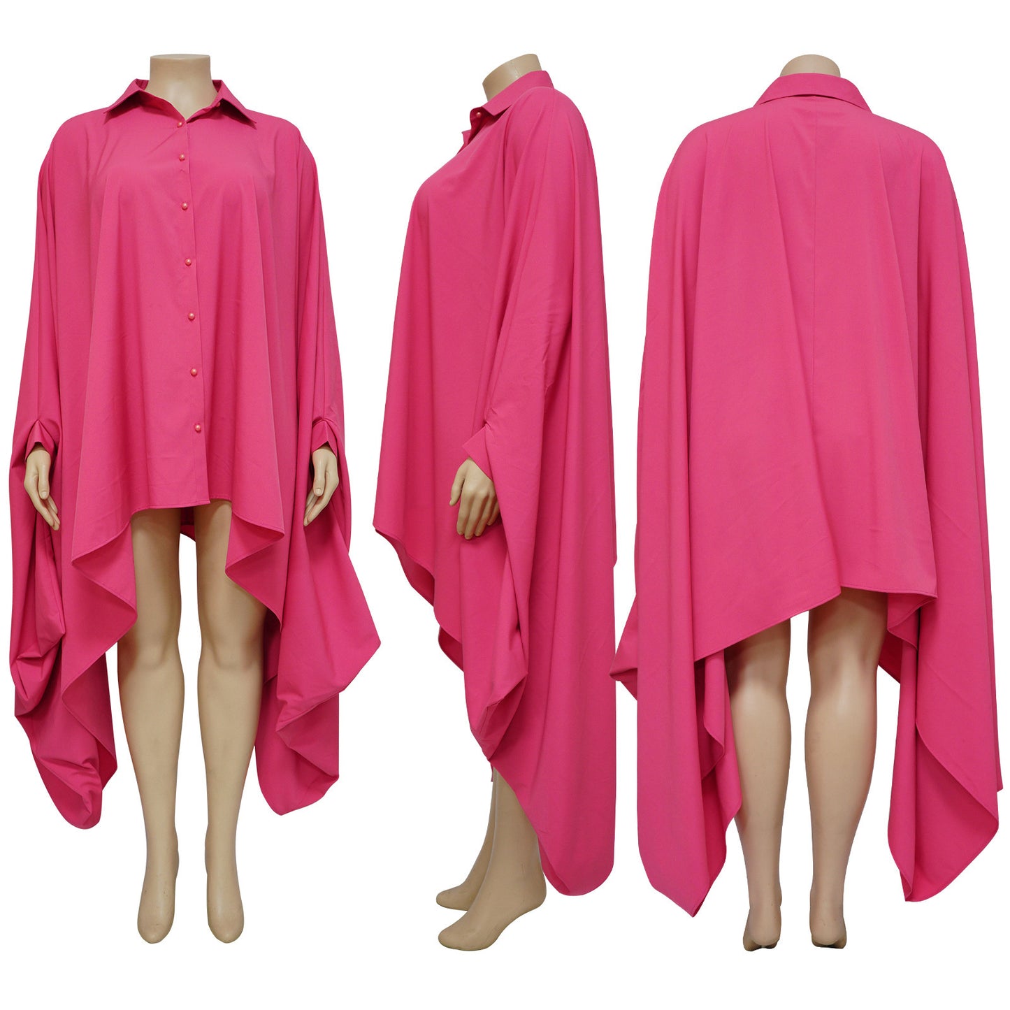 Sculpted Comfort Plus-Size Batwing Dress