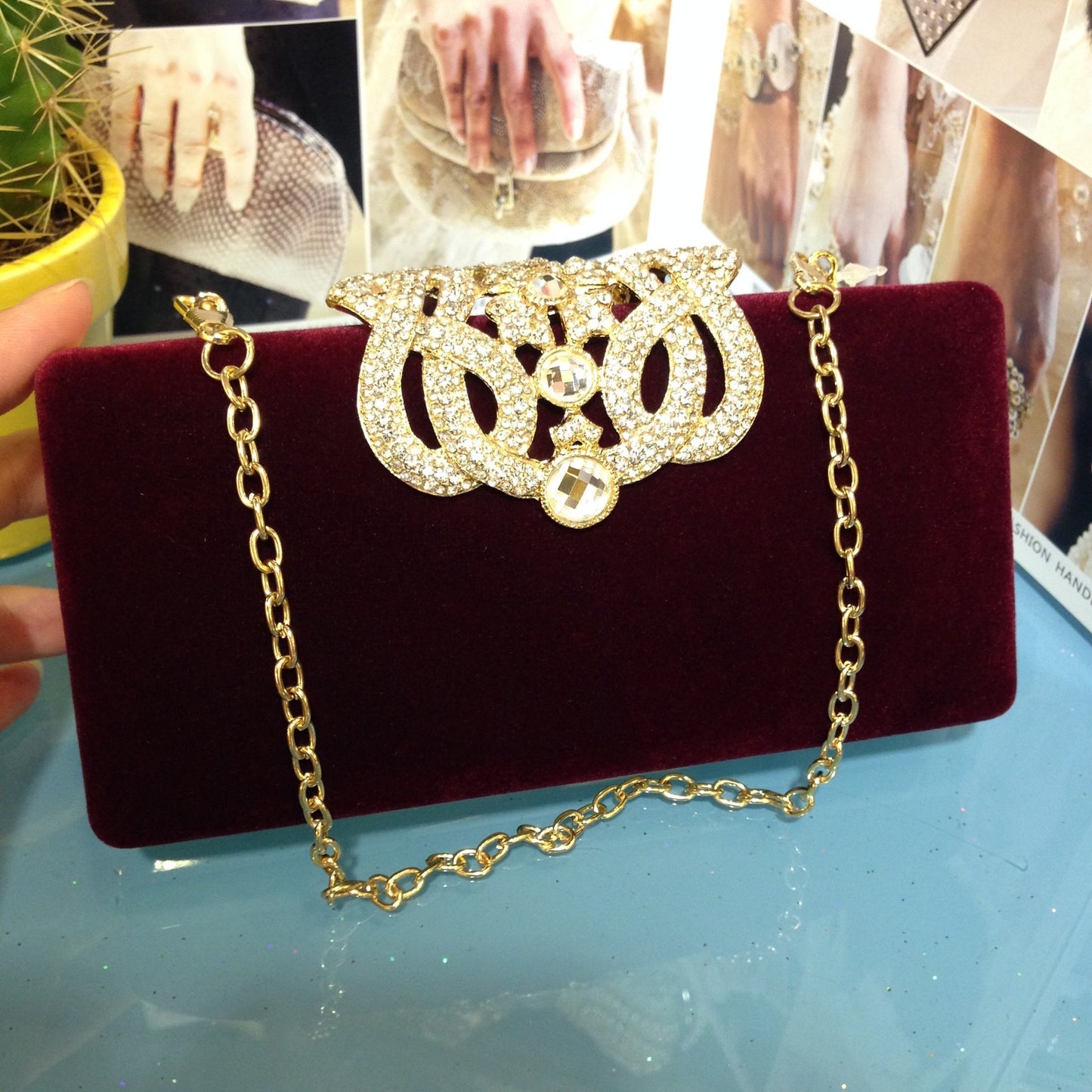 Rhinestone Crown Suede Ladies Bridal Bag Sean Powell Apparel