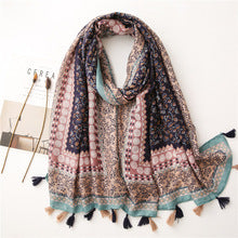 Plain Small Plaid Contrast Color Women's Silk Scarf Shawl Cotton And Linen