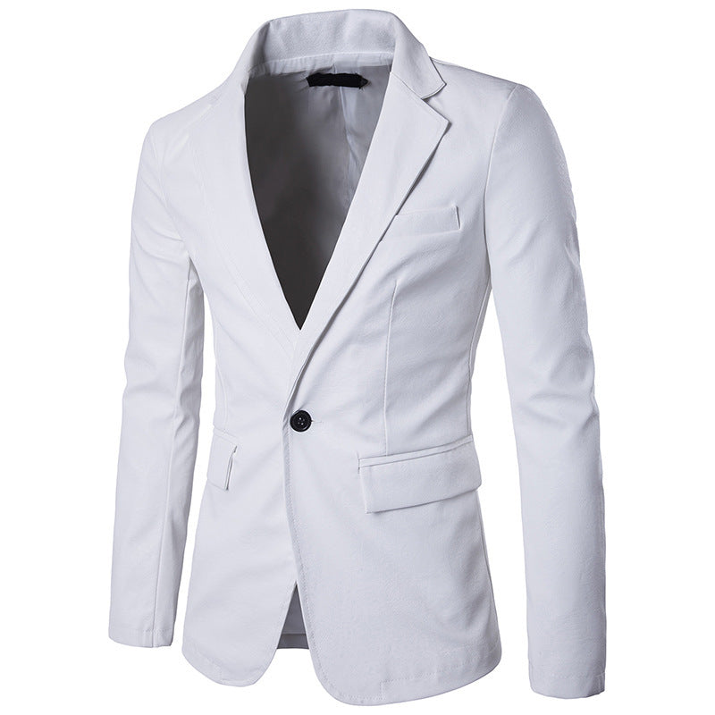 Urban Style PU Leather Single-Button Suit for Men