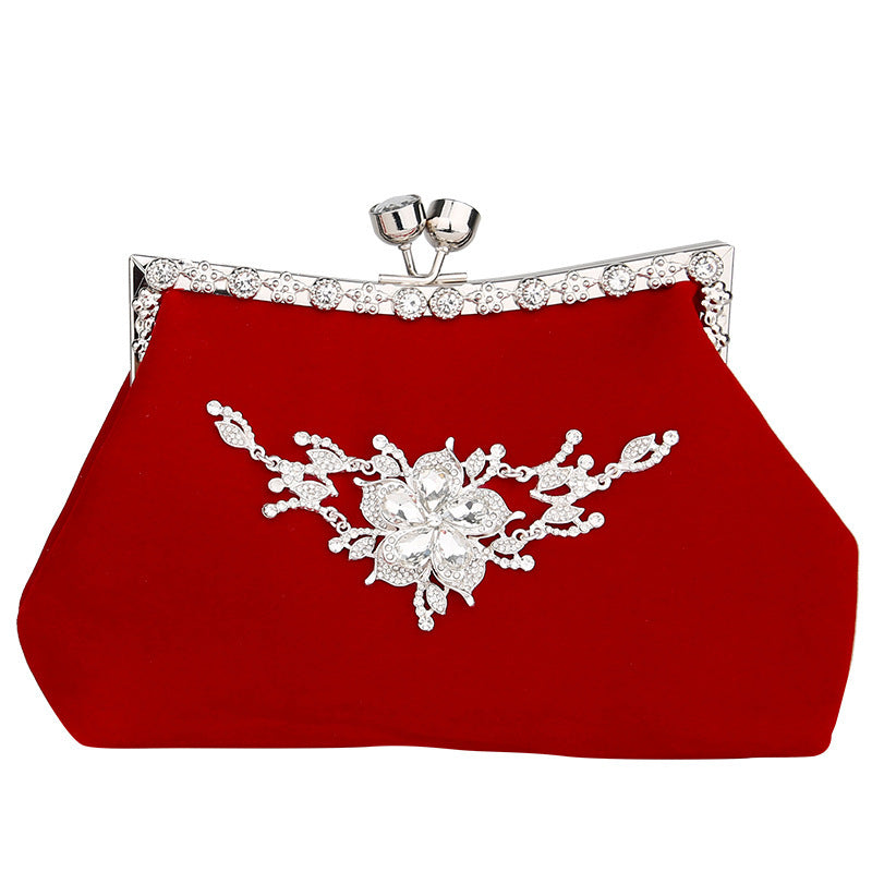 Velvet Rhinestone Dinner Bag Diagonal