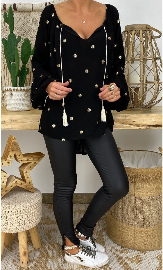 Bold Charm Irregular Print Plus-Size Top