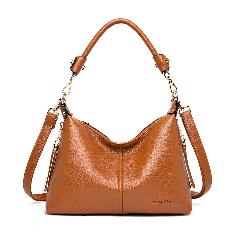 Elegant Ease Leather One-Shoulder Handbag Sean Powell Apparel