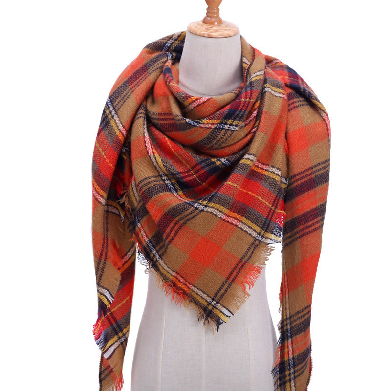 Autumn Plaid Cashmere Wrap