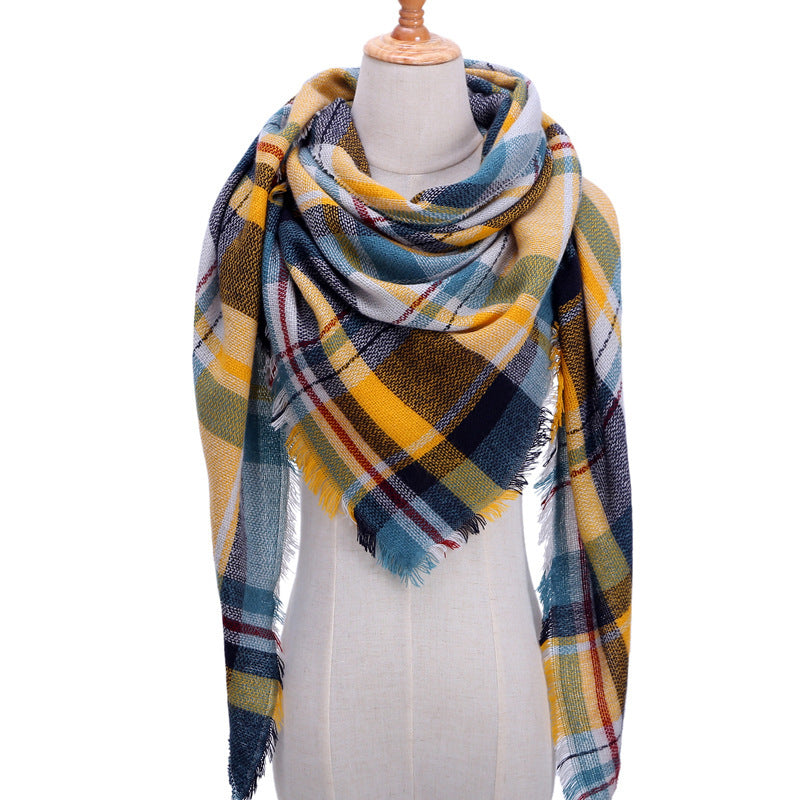Autumn Plaid Cashmere Wrap