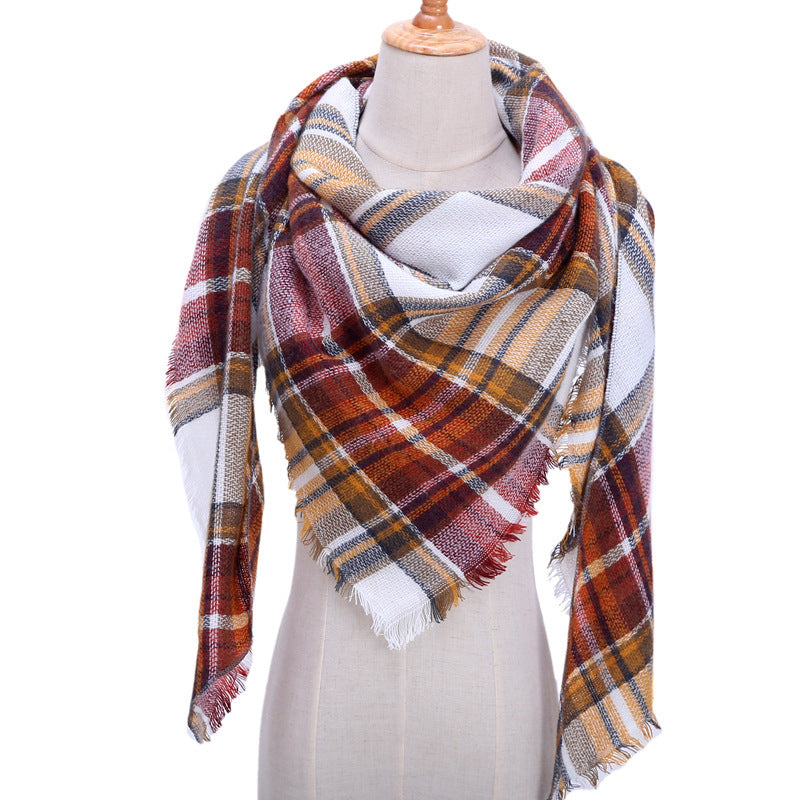 Autumn Plaid Cashmere Wrap