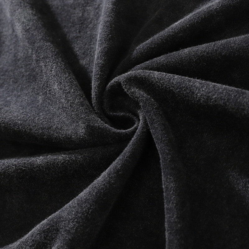 Black oversized t-shirt with a bold white bear graphic and text 'DON'T HUG ME' printed on the front.