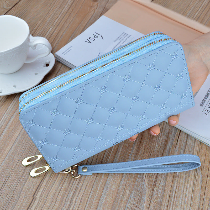 Women's Purse Long Double Zipper Handbags Shoulder Bag
