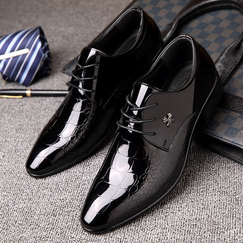 Elegant Shine Pointed Toe Lace-Up Shoes