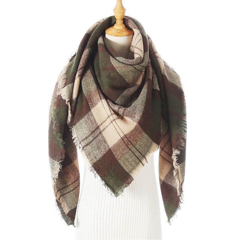 Autumn Plaid Cashmere Wrap