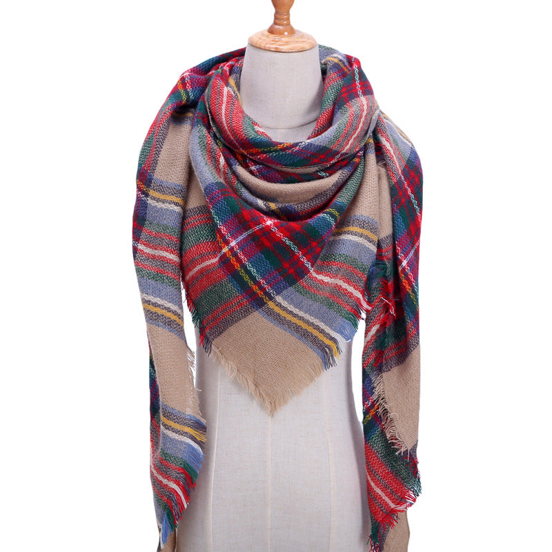 Autumn Plaid Cashmere Wrap