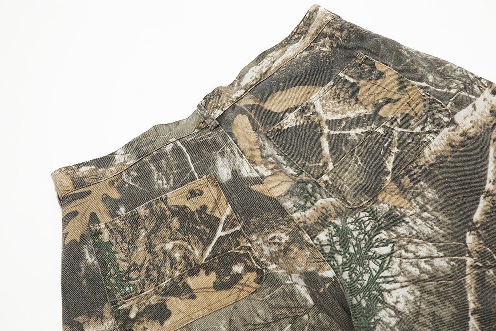 Leaves Camouflage Workwear Shorts Men