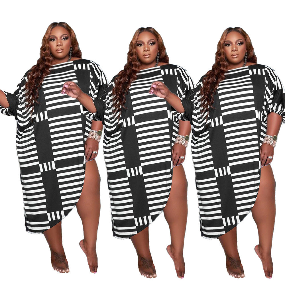 Stripe Muse Plus Size Dress Sean Powell Apparel
