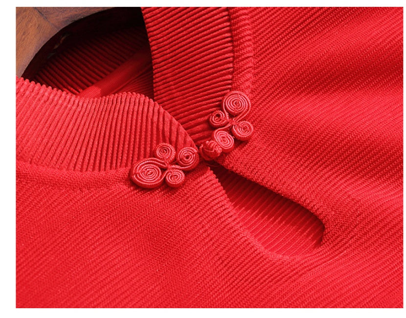 Crimson Bloom Spring Dress