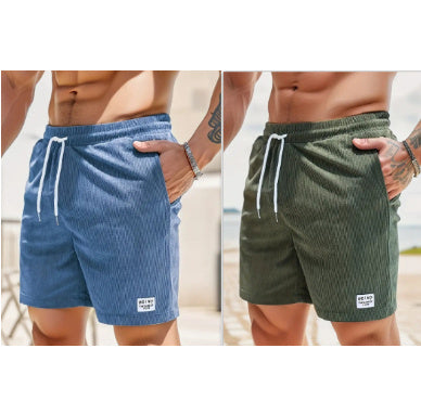 Lace-up Drawstring Shorts Summer Corduroy Sports Short Pants Mens Clothing Sean Powell Apparel