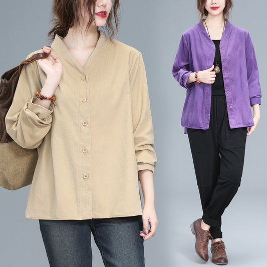 Cozy Chic Corduroy Shirt – Plus Size Comfort