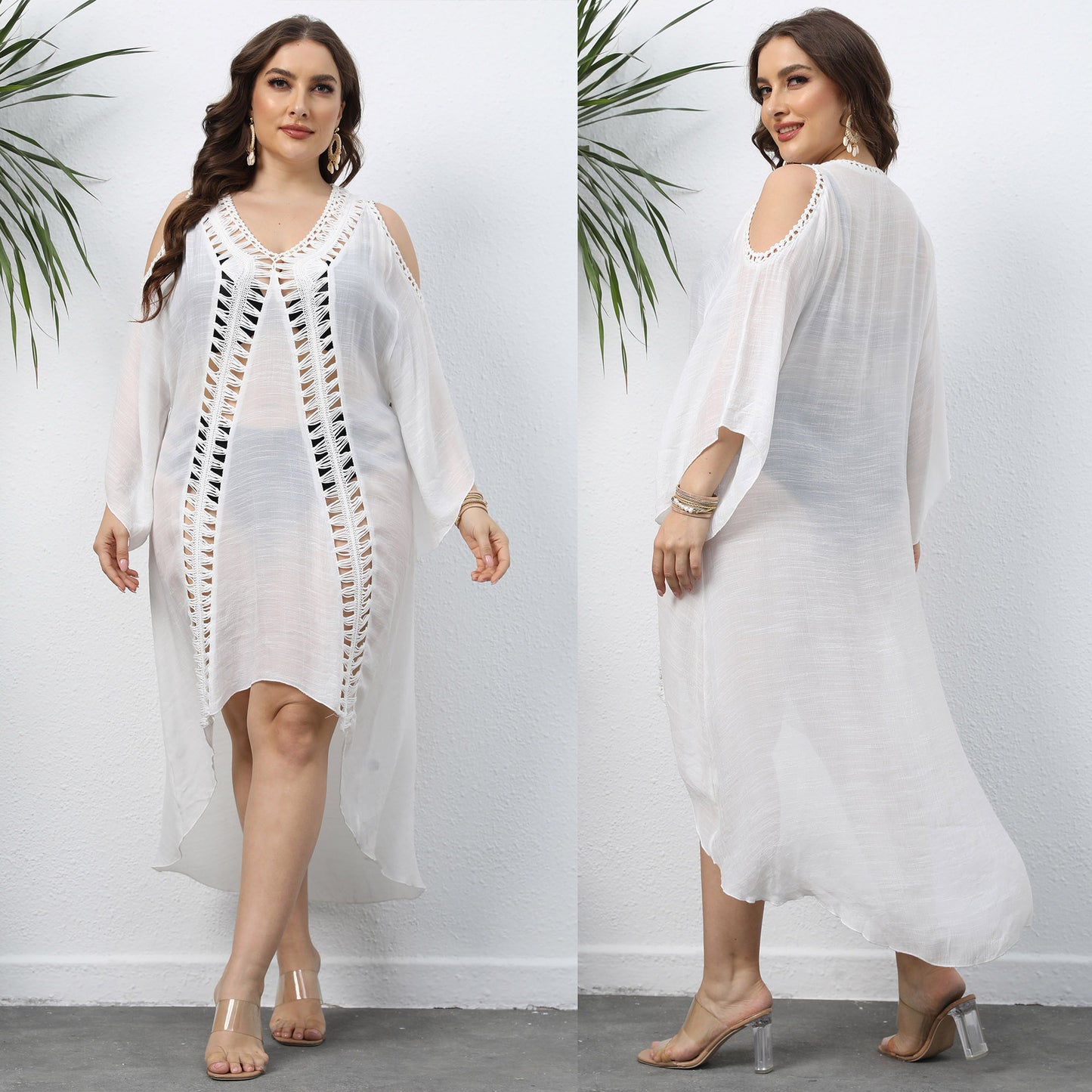 Boho Breeze Crochet Beach Cover-Up – Plus Size Edition