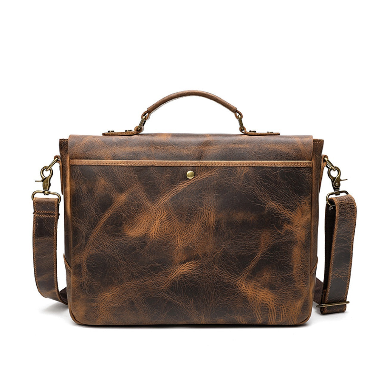 Leather Portable Mens Briefcase Satchel Sean Powell Apparel