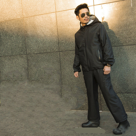 Motorcycle Raincoat Men's Split Thickened Waterproof Full Body Fishing Clothes Takeaway Riding Split Raincoat With Hat