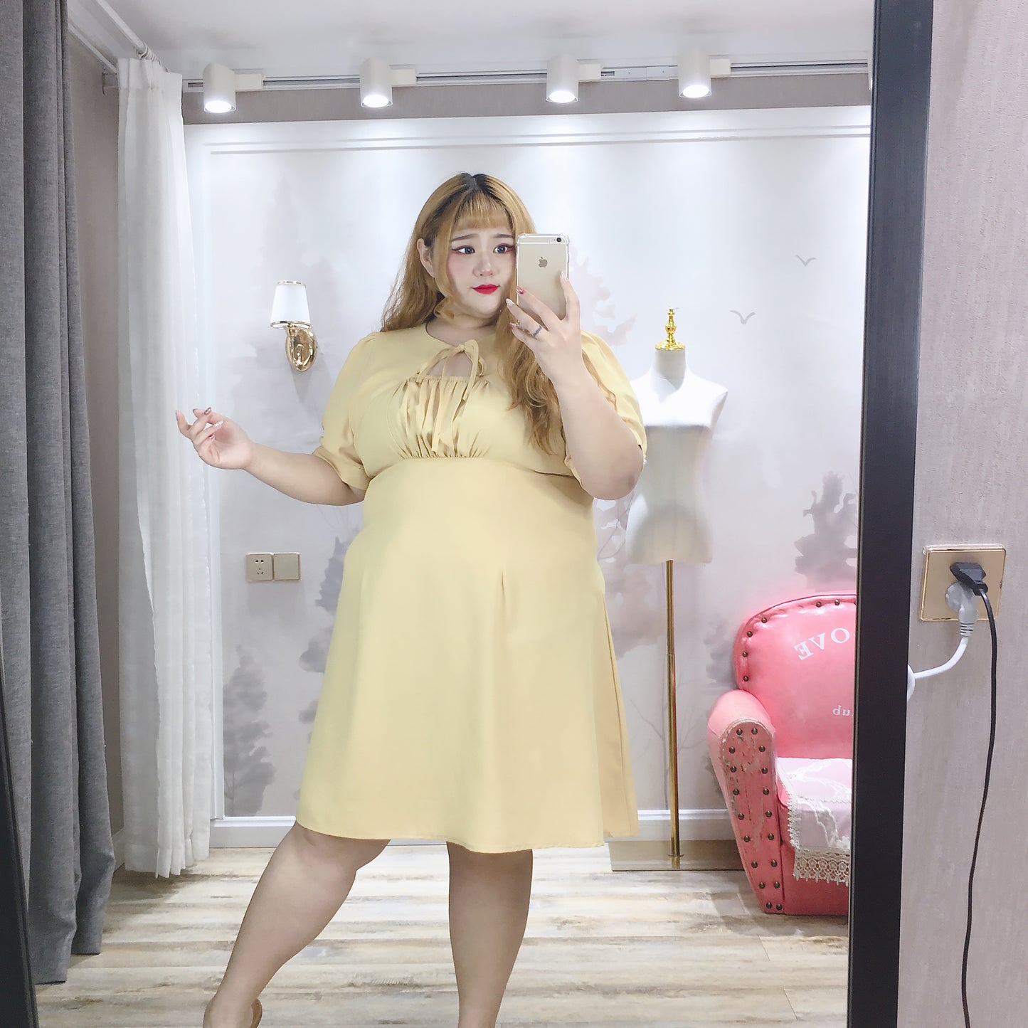 Lace Whisper Waist Dress