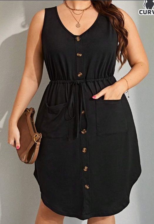 Sunny Ease Drawstring Dress