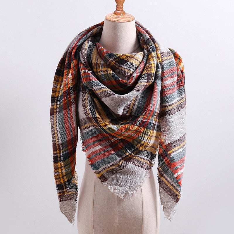 Autumn Plaid Cashmere Wrap