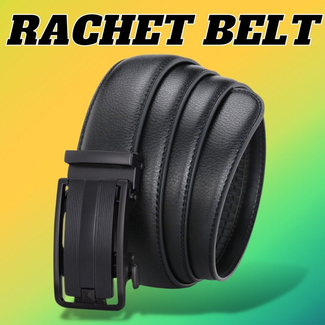 Smart Fit Microfiber Leather Ratchet Belt with Auto Locking Buckle