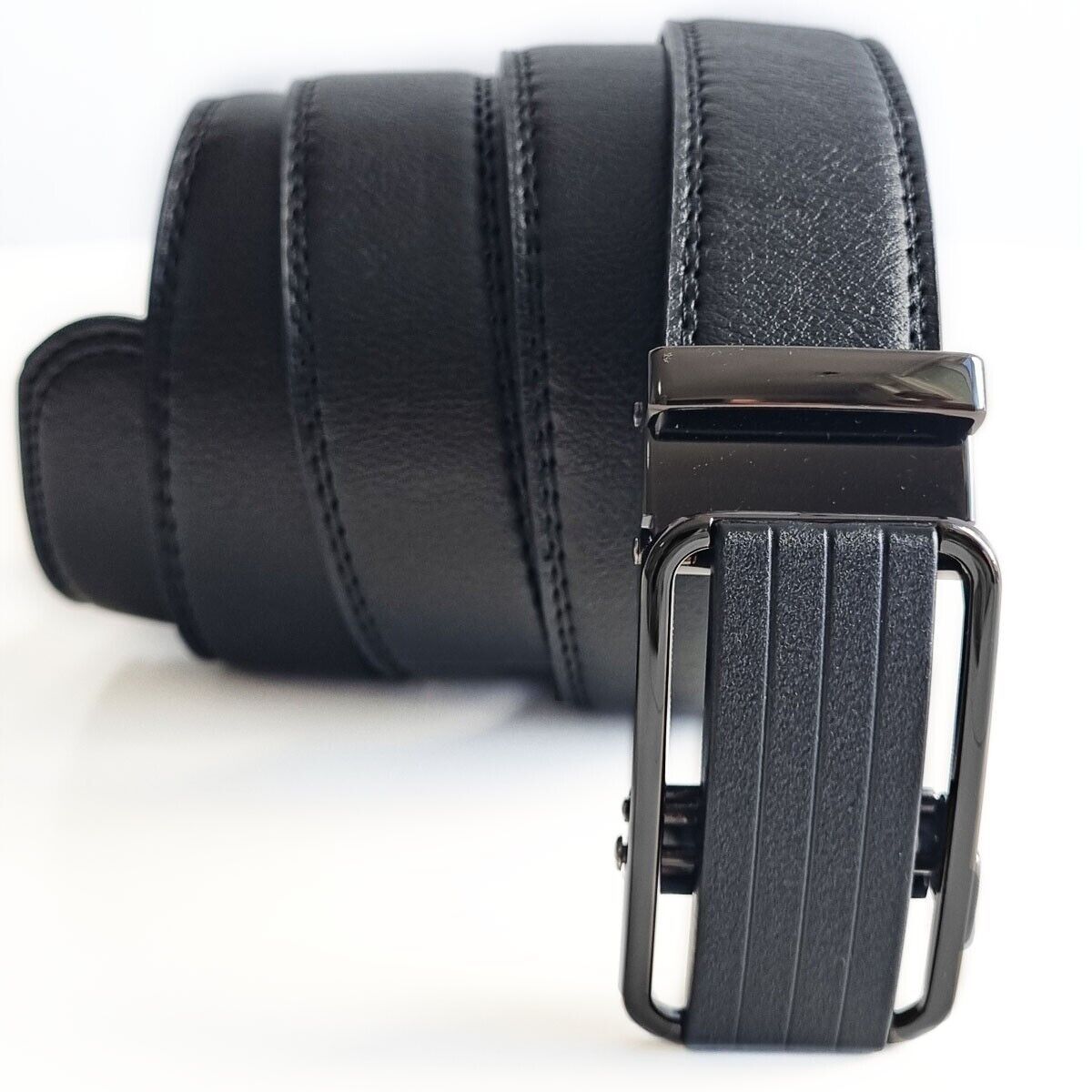 Stylish Leather Ratchet Belt for Men – Slide Lock Buckle System Sean Powell Apparel