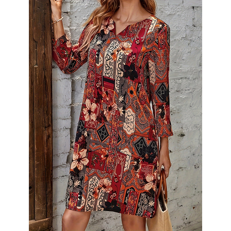 Elegant Ice Silk Elderly Mother Dress