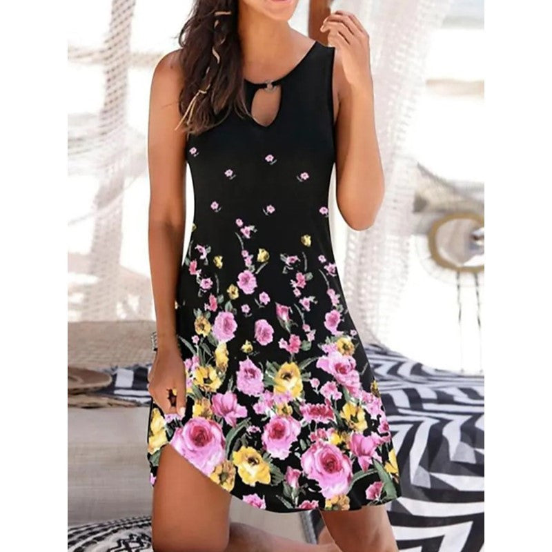 Vivid Print Sleeveless Dress