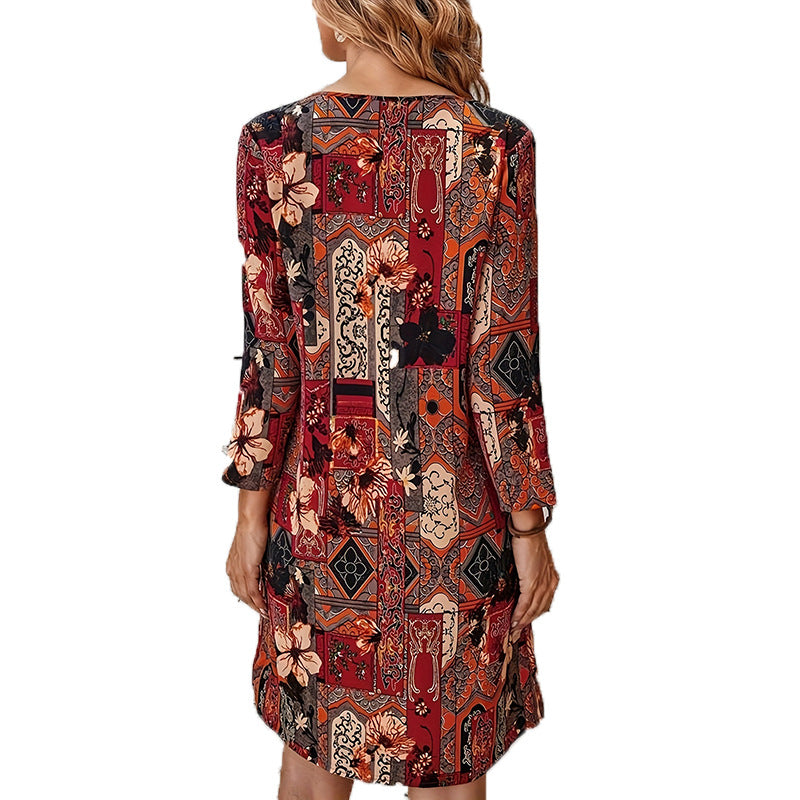 Elegant Ice Silk Elderly Mother Dress