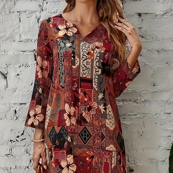 Elegant Ice Silk Elderly Mother Dress