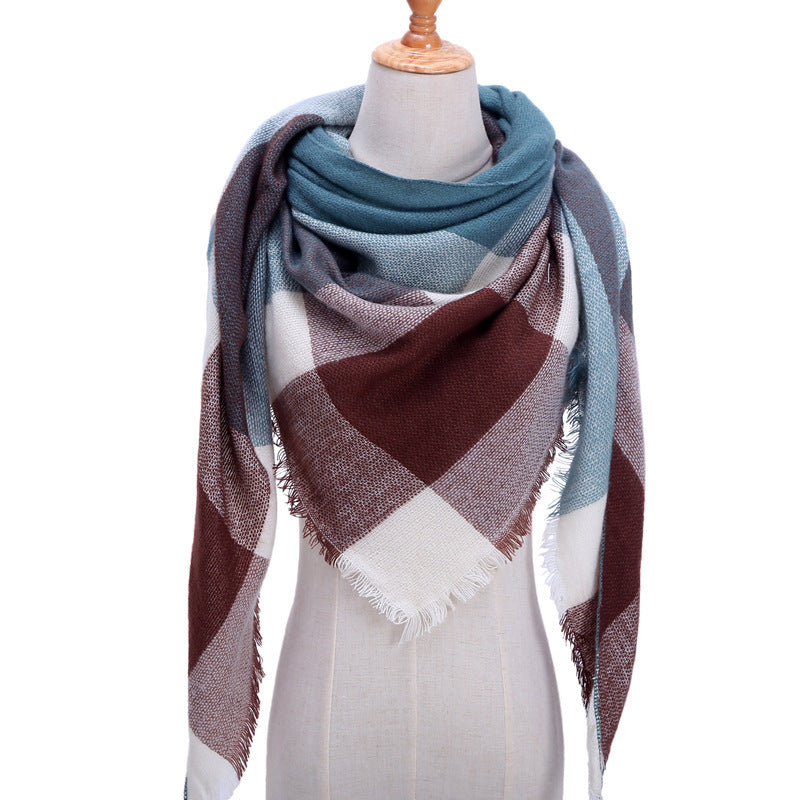 Autumn Plaid Cashmere Wrap