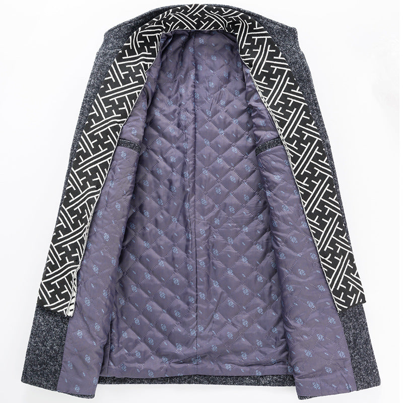 Dad's Cotton Padded Stand-up Collar Winter Coat