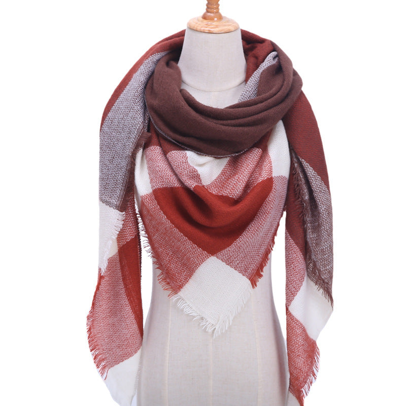 Autumn Plaid Cashmere Wrap