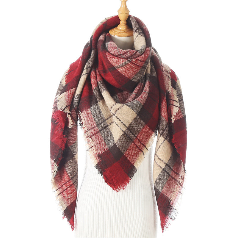 Autumn Plaid Cashmere Wrap