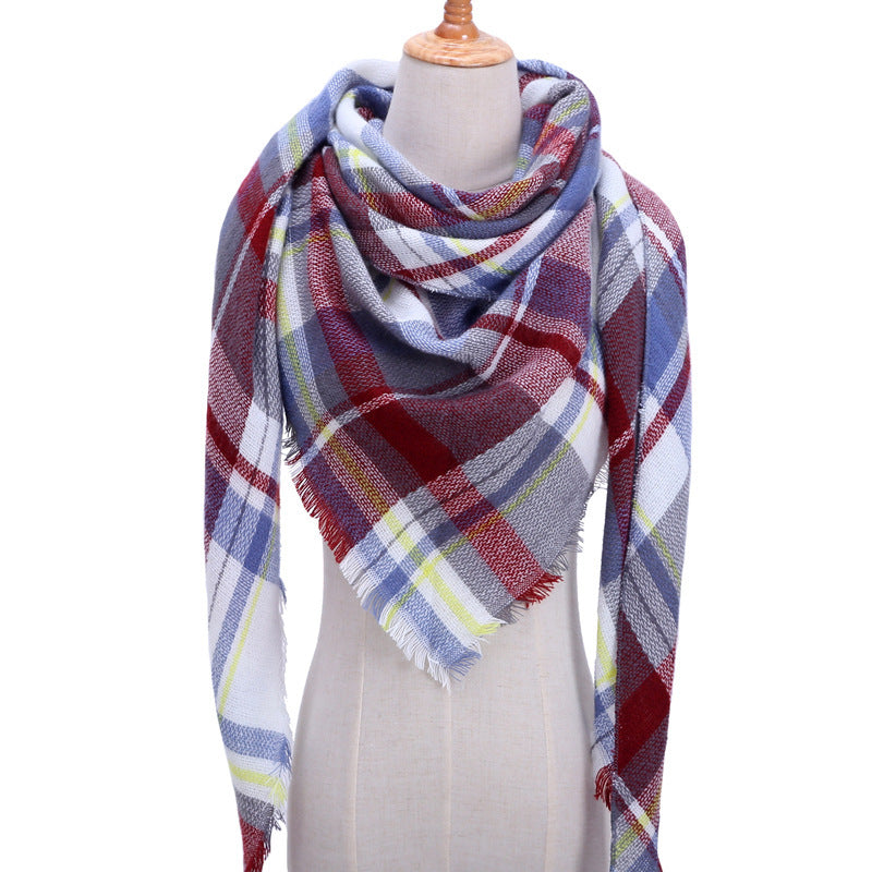 Autumn Plaid Cashmere Wrap