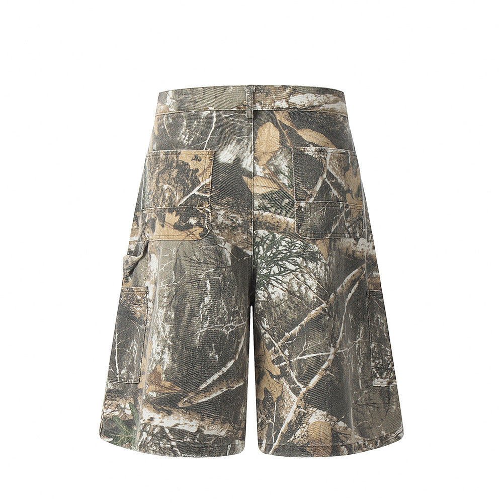 Leaves Camouflage Workwear Shorts Men