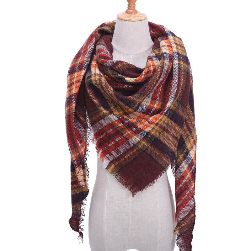 Autumn Plaid Cashmere Wrap