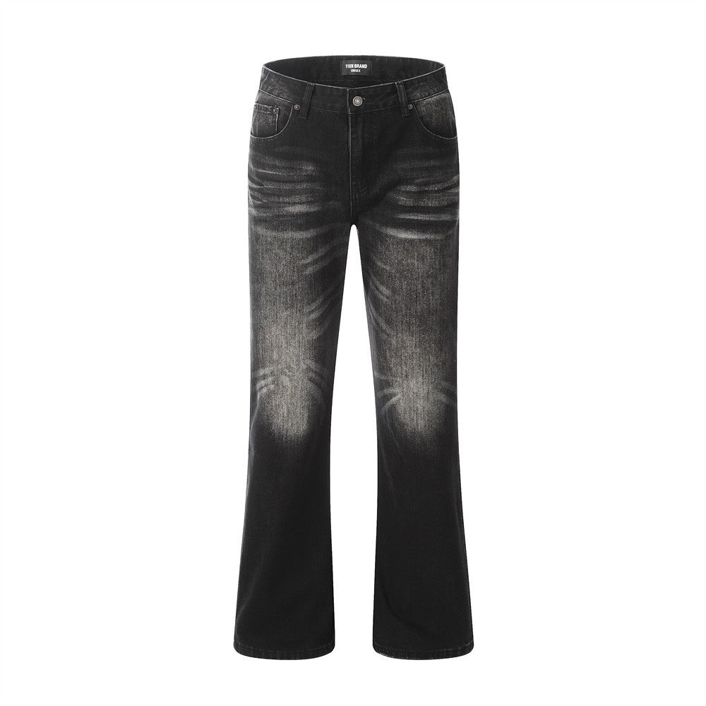 Men’s Washed White Bootcut Denim Jeans