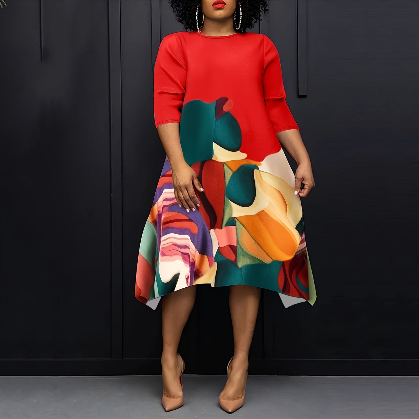 Urban Edge Patterned Dress