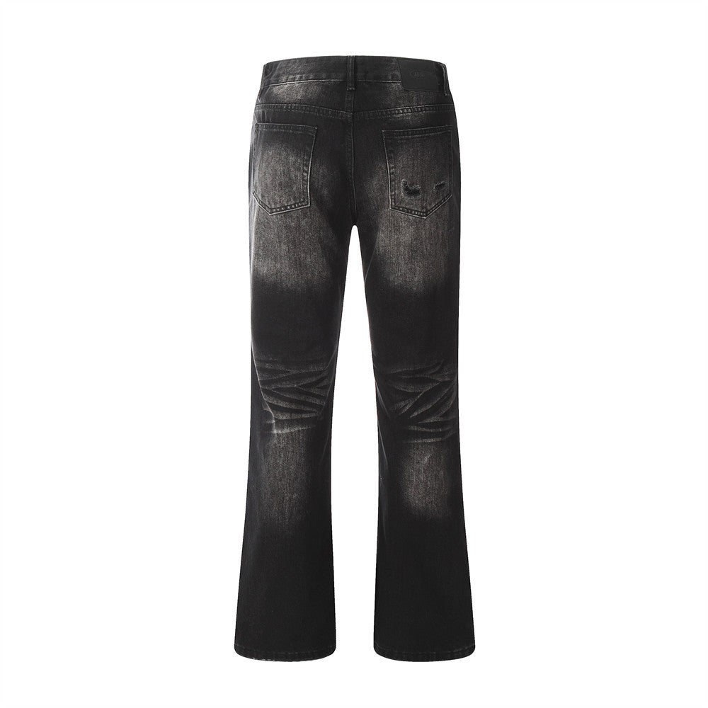 Men’s Washed White Bootcut Denim Jeans