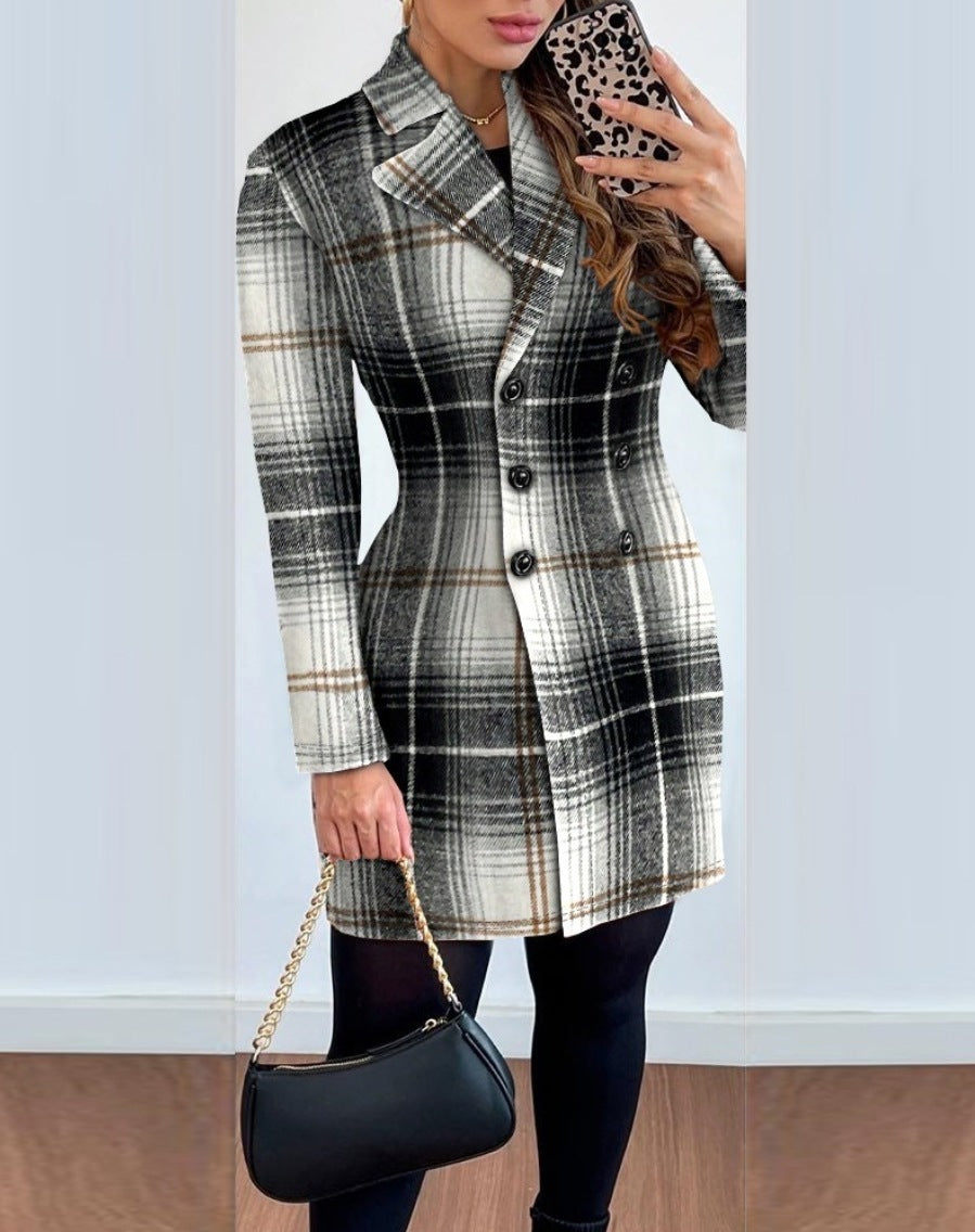 Elegant Long-Sleeved Collar Coat