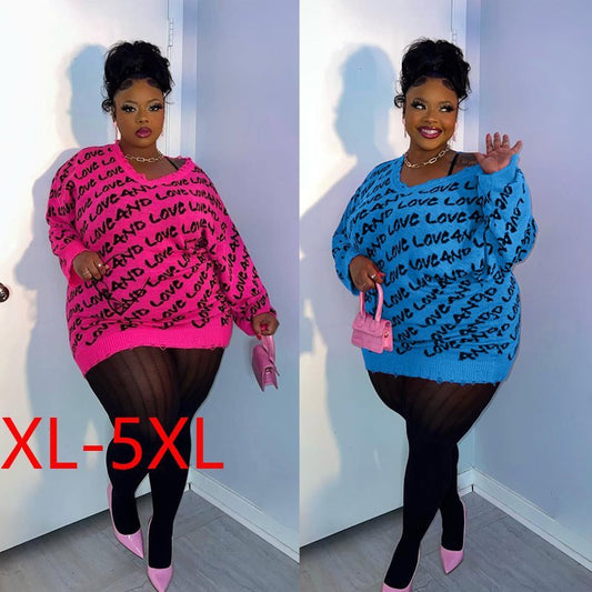 Autumn Breeze Oversized Sweater Blouse – Plus Size