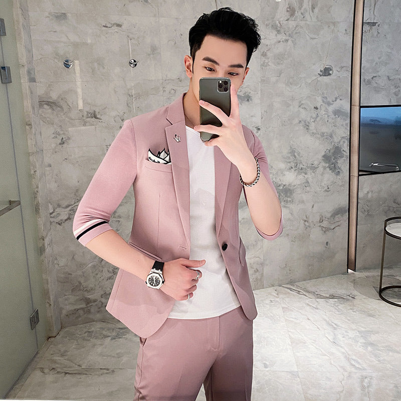 Classic Edge Men’s Slim Two-Piece Suit with Sleeves Sean Powell Apparel