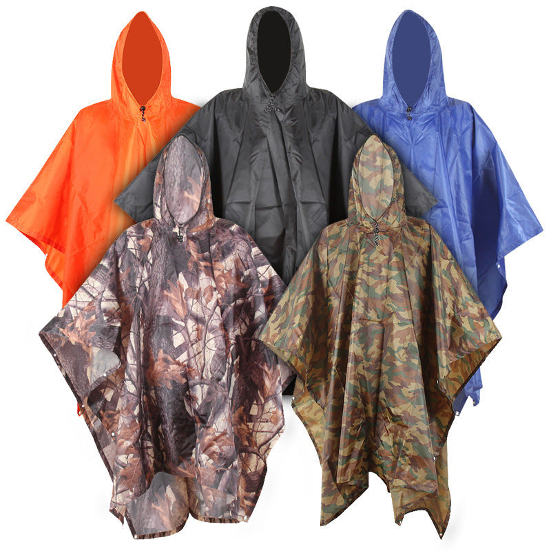 Camouflage Raincoat Three-in-one Mountaineering Multifunctional PU Waterproof Canopy And Floor Mat Raincoat Sean Powell Apparel